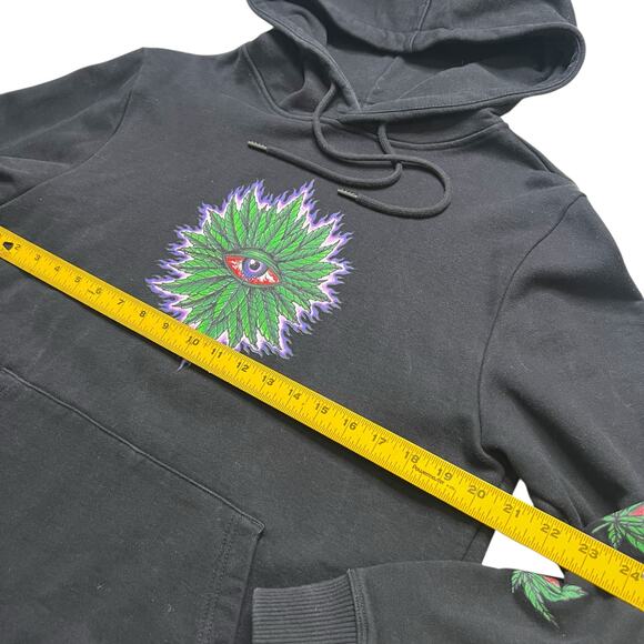 Y2K MBM Eye of Enlightenment Hoodie & Sweatpants Set Black Size S Weed Plant - Picture 4 of 16